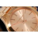 Michael Kors Ladies Mini Slim Runway Rose Gold Watch - MK3205